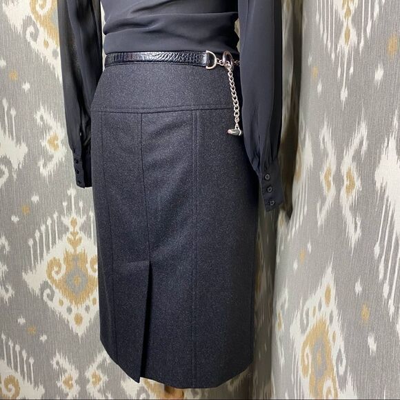 Ralph Lauren Cashmere & Lamb Leather Pencil Skirt - Picture 9 of 16